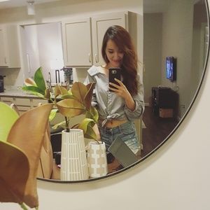 NWT Sienna Sky Off-The-Shoulder Button Down Shirt